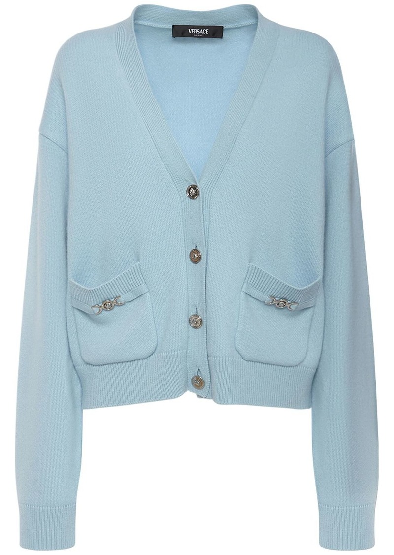 Versace Embellished Cashmere Knit Cardigan