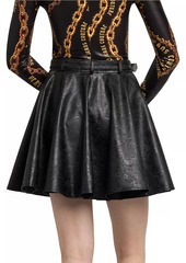 Versace Embossed Faux Leather Skirt