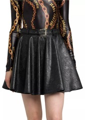 Versace Embossed Faux Leather Skirt