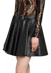 Versace Embossed Faux Leather Skirt