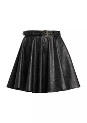 Versace Embossed Faux Leather Skirt