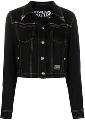 Versace embossed tip denim jacket