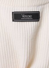 Versace Embroidered '80s Logo Rib Knit Sweater