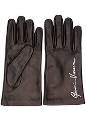 Versace embroidered logo gloves