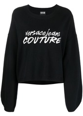 Versace embroidered-logo wide-sleeve jumper