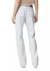 Versace Embroidered Straight-Leg Jeans