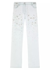 Versace Embroidered Straight-Leg Jeans