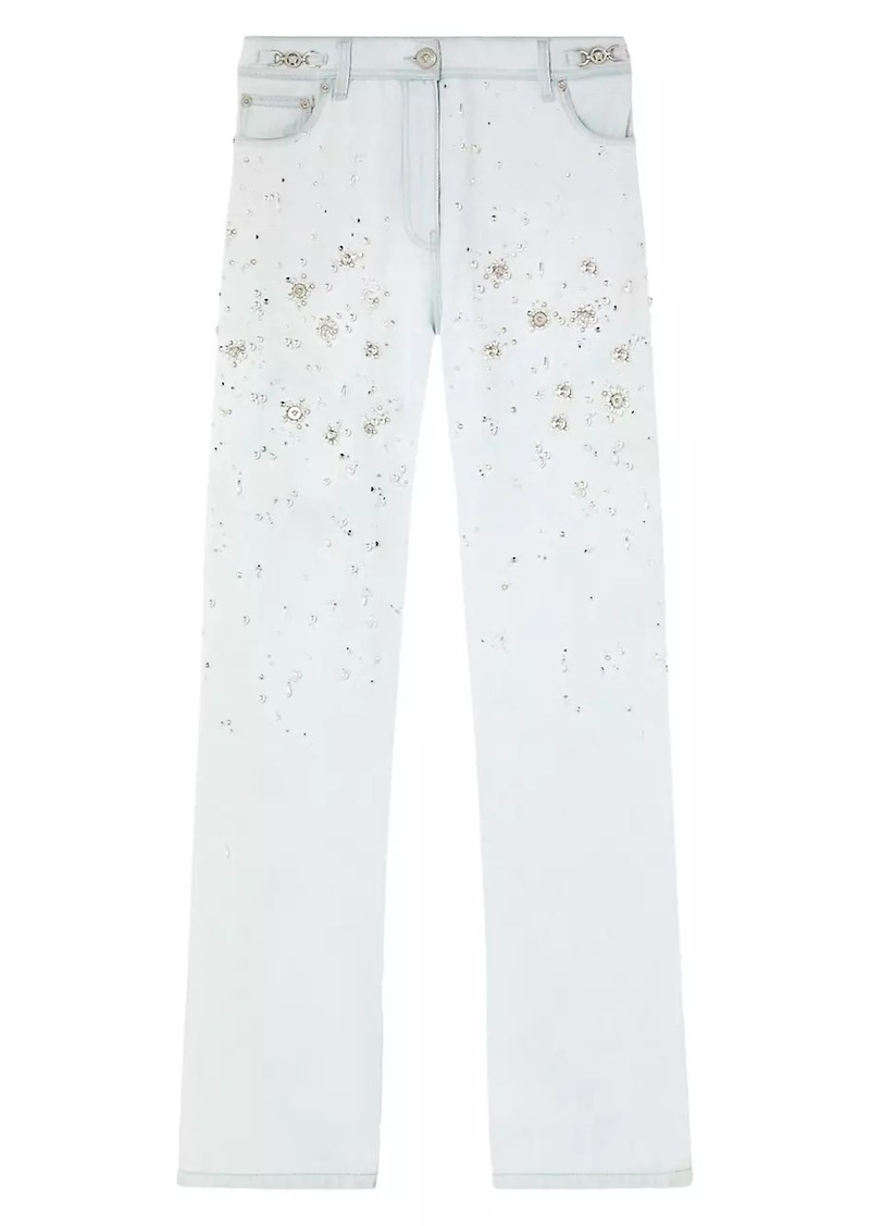 Versace Embroidered Straight-Leg Jeans