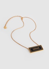 Versace Enameled Metal Logo Necklace