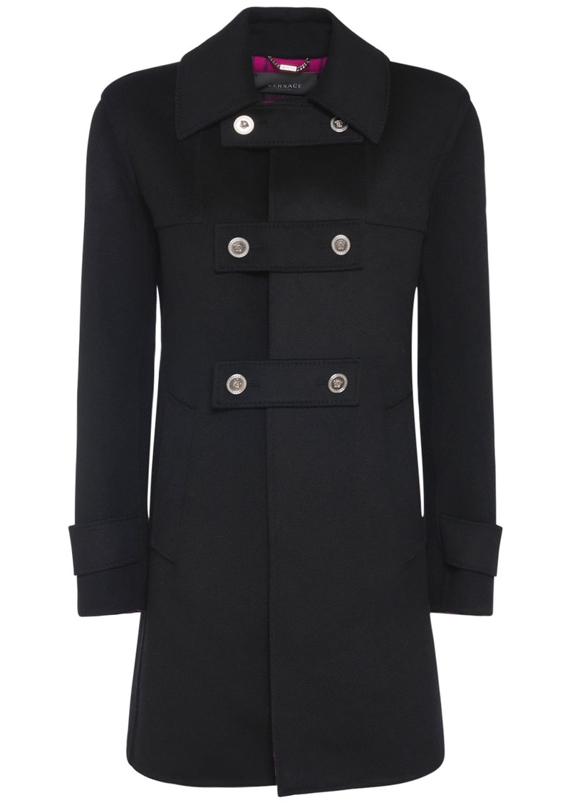 Versace Felt Wool Midi Peacoat