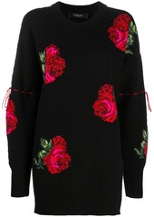 Versace floral-intarsia wool jumper