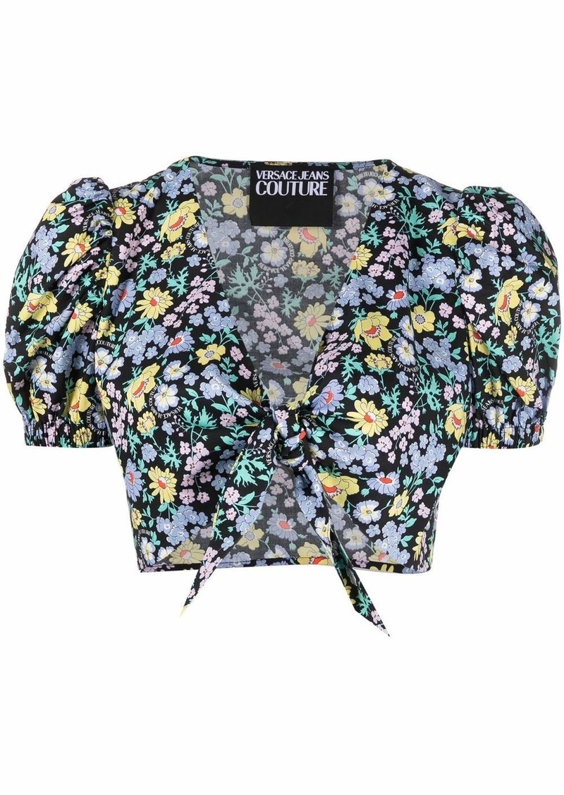 Versace floral-print crop top