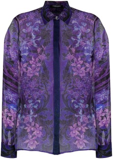 Versace floral-print silk blouse