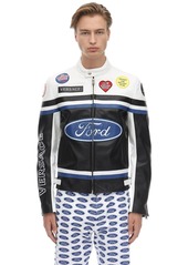 Versace Ford Logo Leather Motocross Jacket