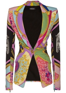 Versace Geo Printed Silk Satin Blazer