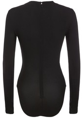 Versace Georgette Long Sleeved Corset Bodysuit