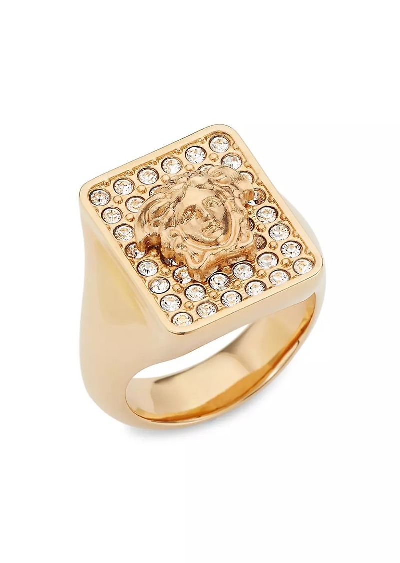 Versace Goldtone & Crystal Medusa-Head Ring