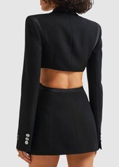 Versace Grain De Poudre Wool Cutout Jacket