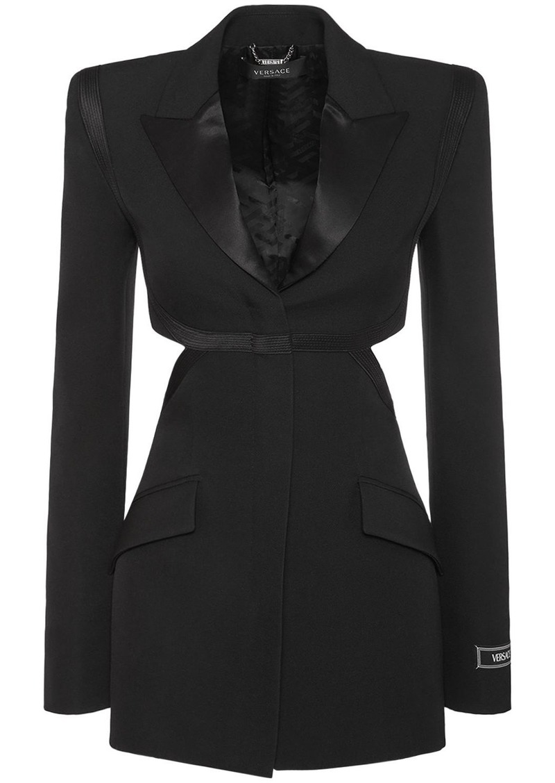 Versace Grain De Poudre Wool Cutout Jacket