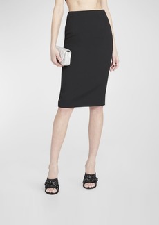 Versace Grain De Poudre Wool Straight Midi Skirt