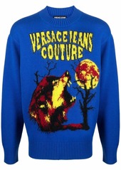 Versace graphic intarsia crew-neck jumper