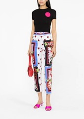 Versace graphic-print cropped jeans