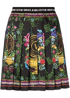 Versace V-Emblem Garden-print miniskirt