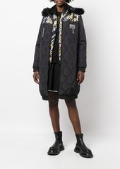 Versace graphic-print quilted coat