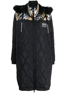 Versace graphic-print quilted coat