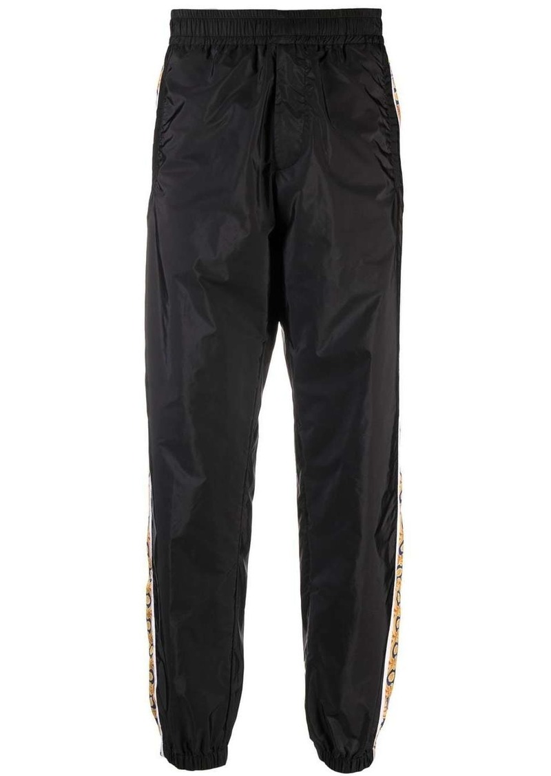 Versace graphic-stripe taffeta track pants