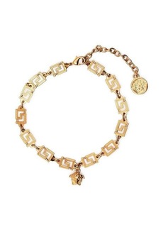 Versace Greca Bracelet with Medusa Charm in Gold-Tone Brass Man
