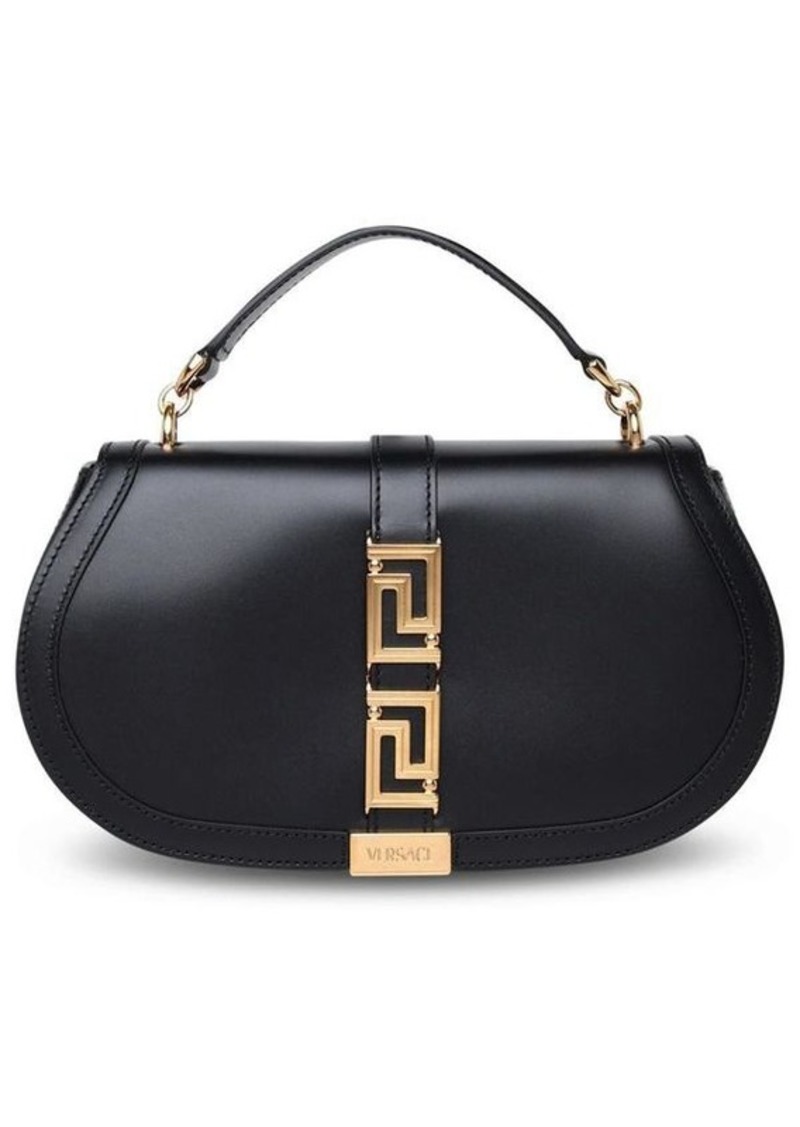 Versace Greca Goddess black leather bag
