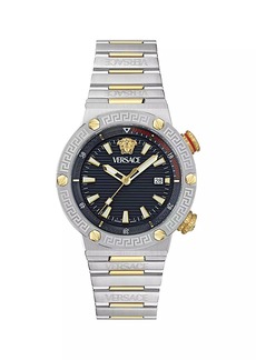 Versace Greca Logo Diver Stainless Steel Bracelet Watch/43MM