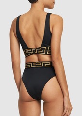 Versace Greca Lycra Triangle Bikini Top
