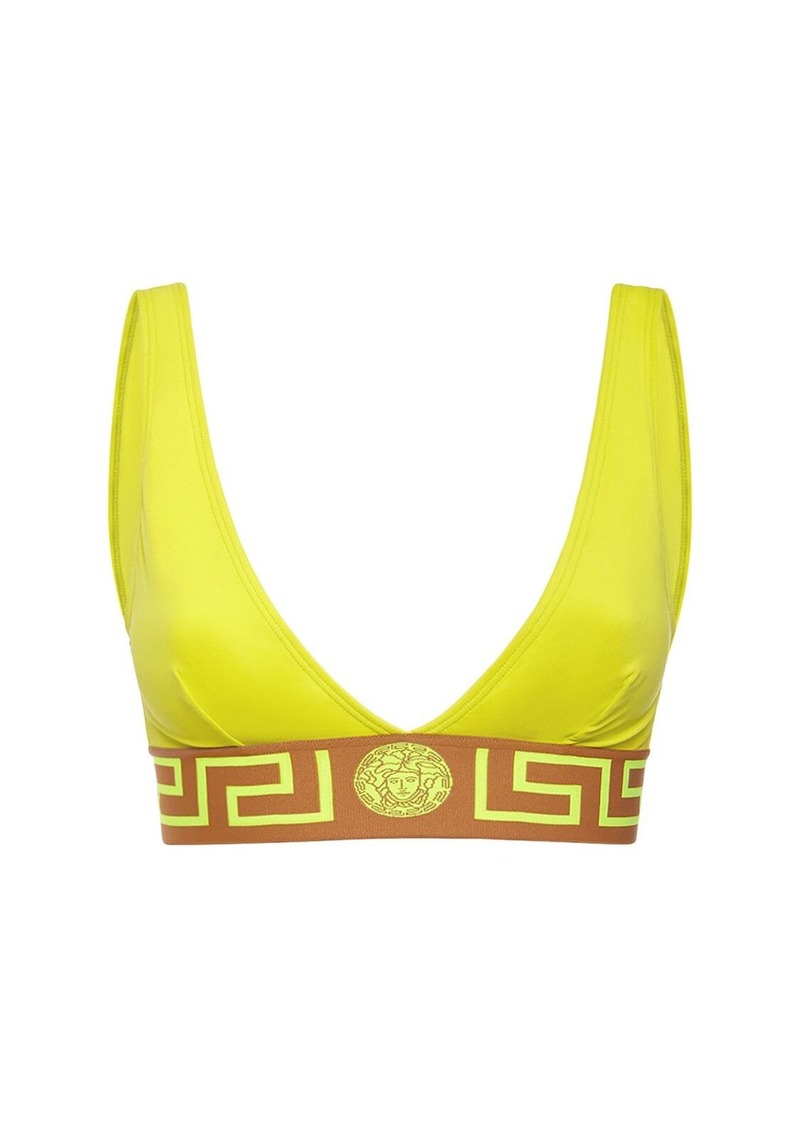 Versace Greca Lycra Triangle Bikini Top