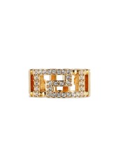 Versace Greca Motif Crystal Band Ring