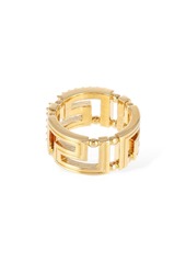 Versace Greca Motif Crystal Band Ring