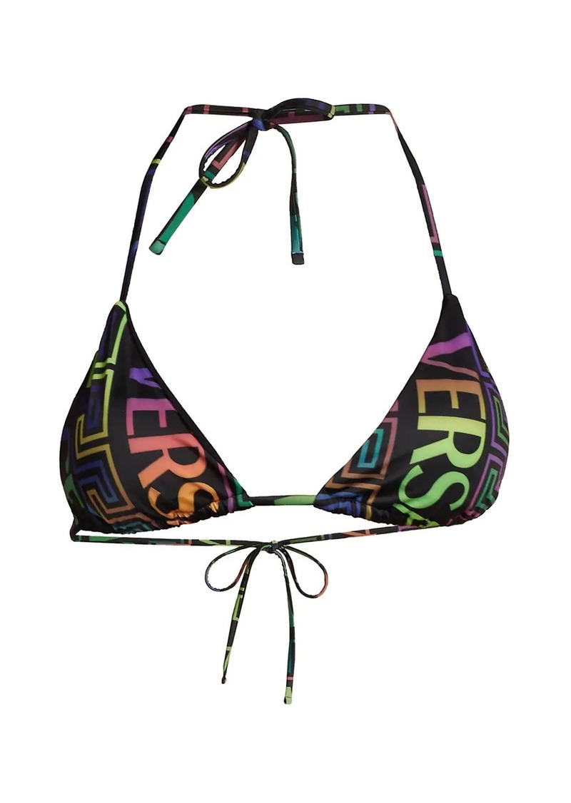 greca neon print bikini top