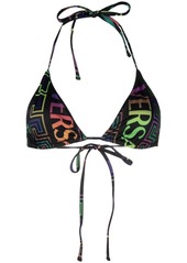 Versace Greca neon print bikini top
