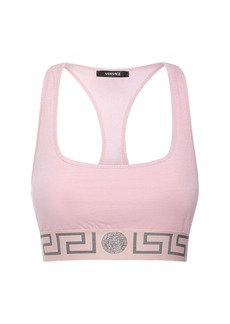 Versace Greca Stretch Jersey Bra Top