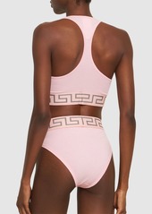 Versace Greca Stretch Jersey Bra Top