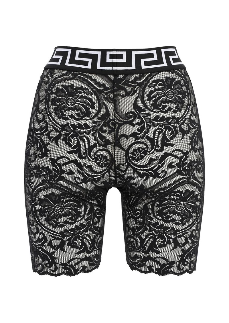 versace greca lace shorts