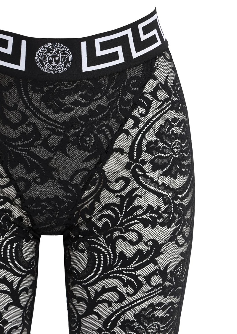 versace lace biker shorts