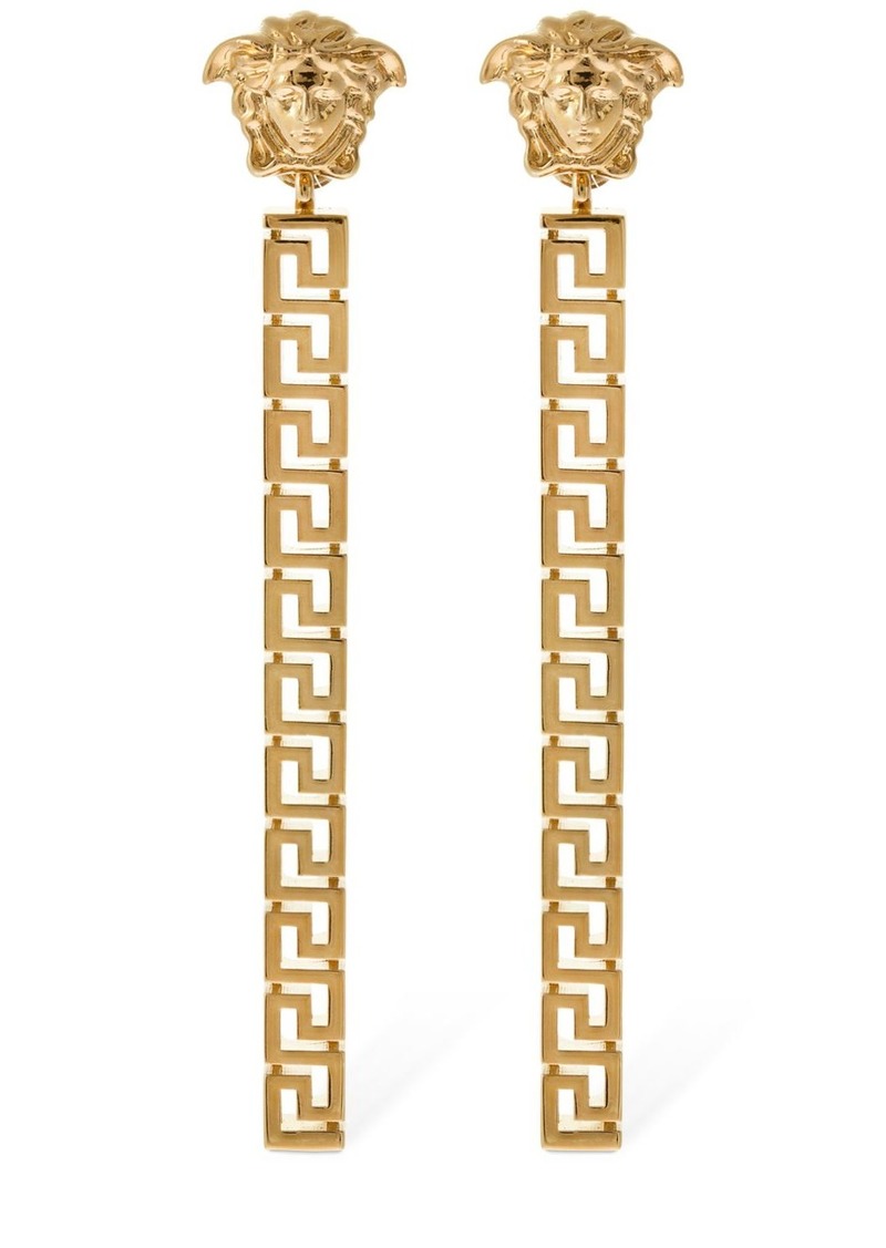 Versace Greek Motif & Medusa Pendant Earrings