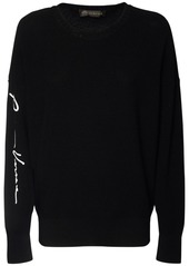 Versace Gv Logo Embroidery Wool Knit Sweater
