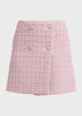 Versace Heritage Textured Tweed Medusa Double-Breasted Mini Skirt