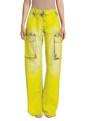Versace High Rise Acid Wash Cargo Jeans
