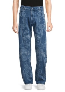 Versace High Rise Floral Jeans