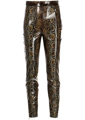 Versace high-waisted snakeskin-effect trousers