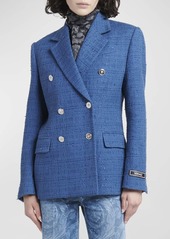 Versace Informal Double-Breasted Tweed Jacket
